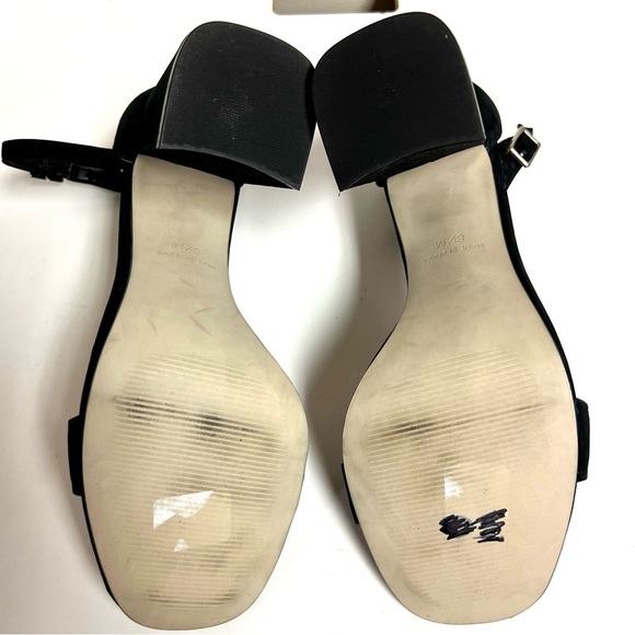 STEVE MADDEN Dillion essential Block-Heel Sandals black leather suede women 8.5 - Picture 8 of 11